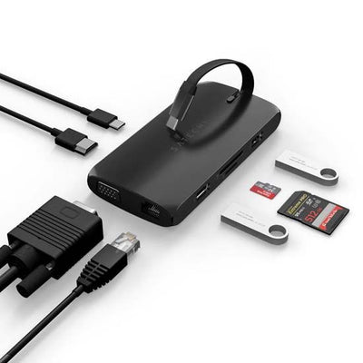 SATECHI Adaptateur multiport USB-C on-The-Go 9-en-1 (Noir)